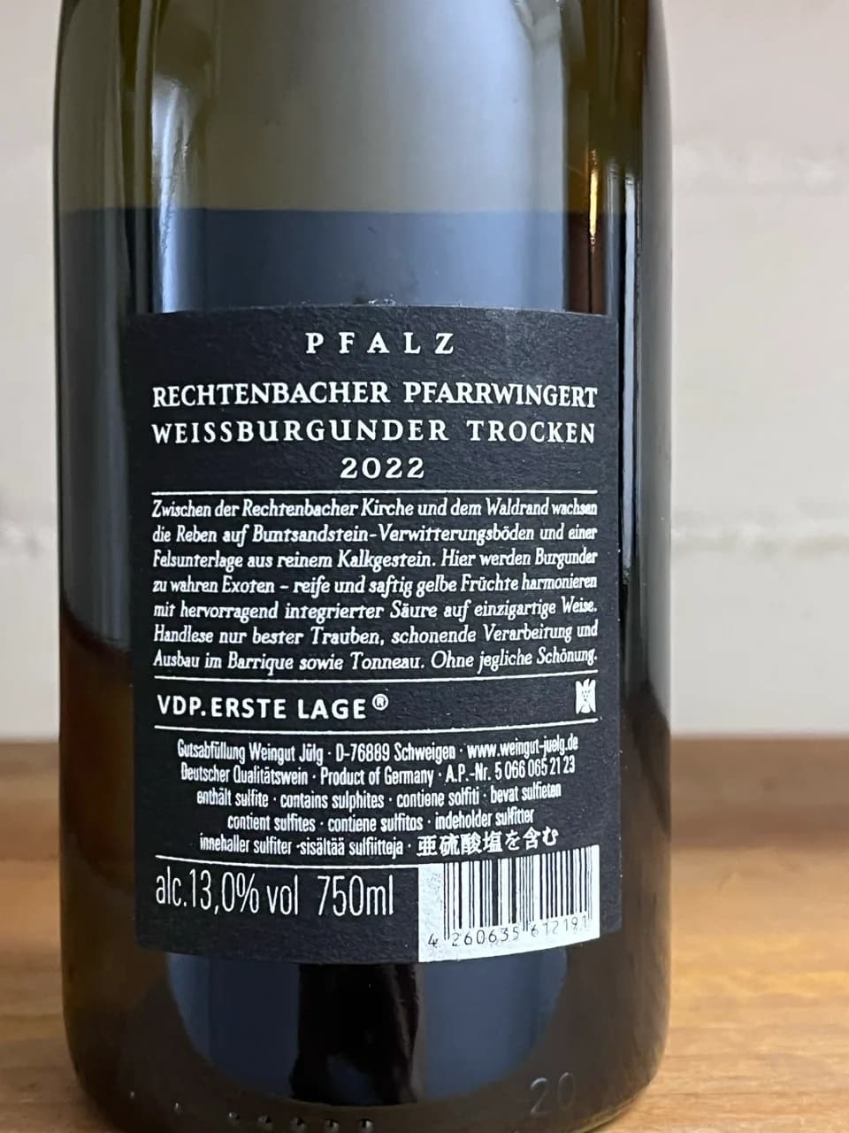 Jülg Rechtenbacher Pfarrwingert Weißburgunder - image 3