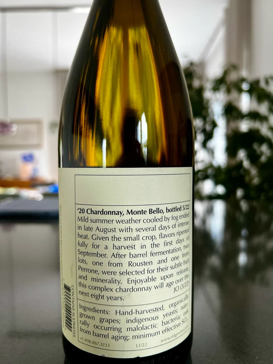 Ridge Monte Bello Chardonnay 2020 - image 2