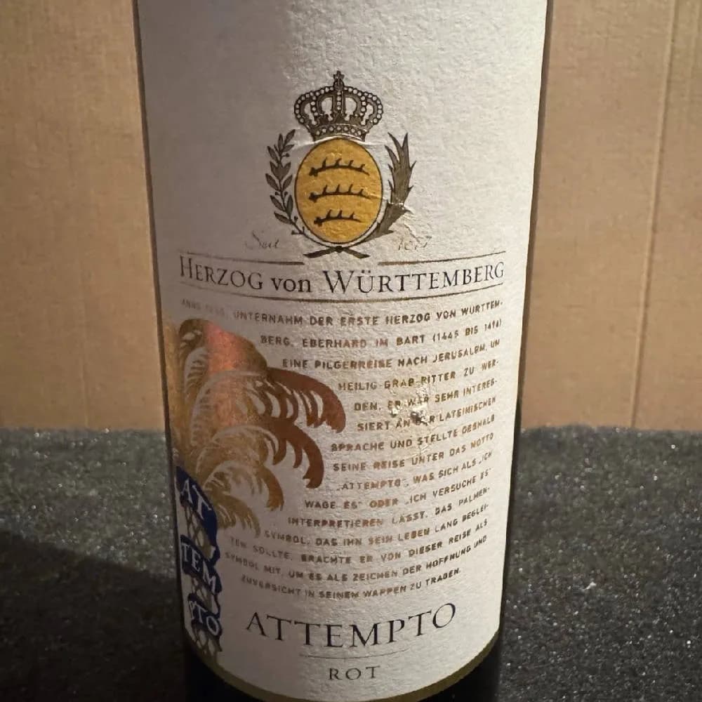 2018 ATTEMPTO Rot Cuvee trocken vom Weingut Herzog von Württemberg - image 1