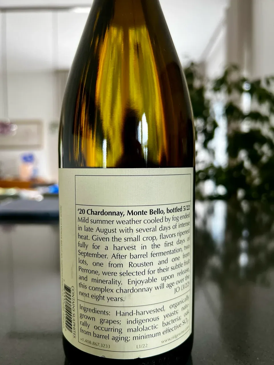 Ridge Monte Bello Chardonnay 2020 - image 2