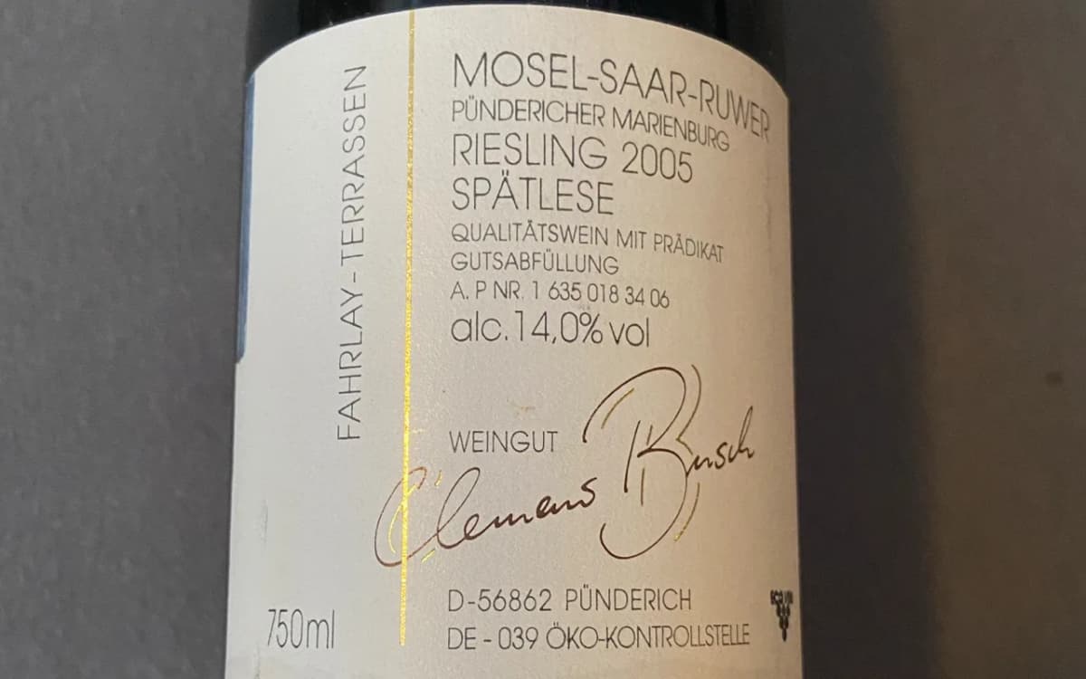 Clemens Busch: Marienburg Riesling Spätlese 2005 - image 2