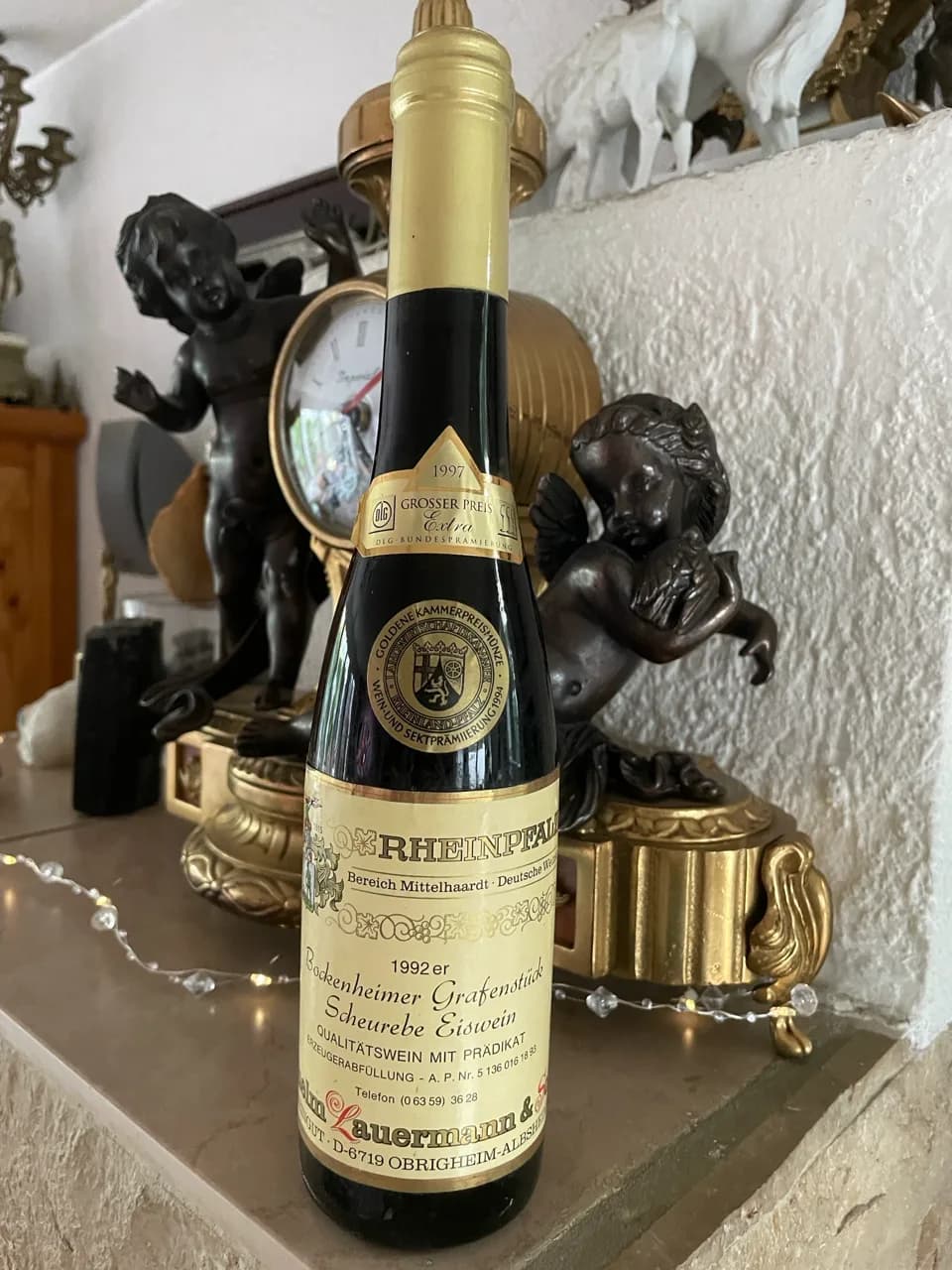 Bockenheimer Grafenstück Scheurebe Eiswein wilhelm lauermann & Sohn 1992 GOLDENE KPM DLG GOLD EXTRA OBRIGHEIM MITTELHAARDT RAR - image 1