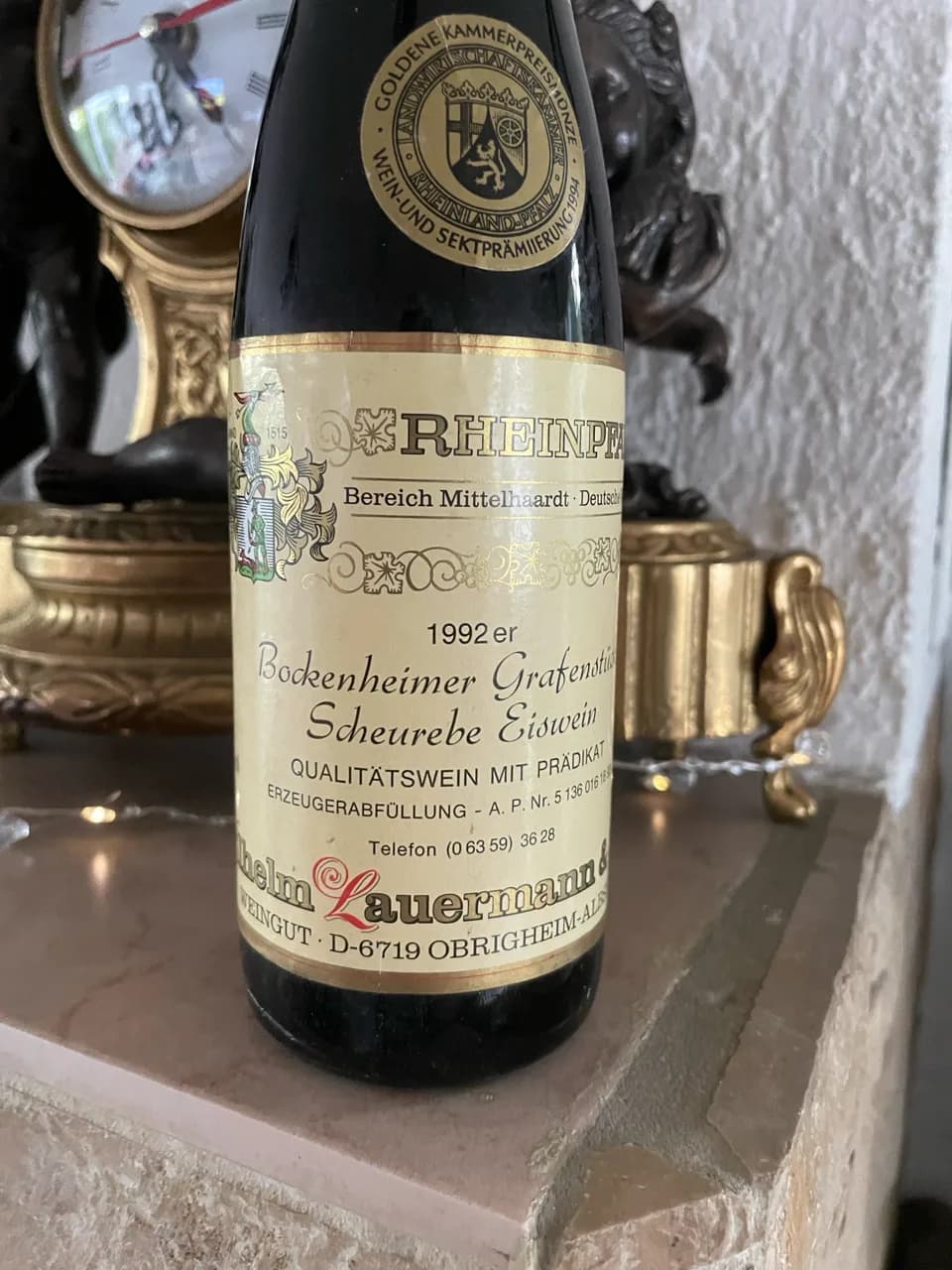 Bockenheimer Grafenstück Scheurebe Eiswein wilhelm lauermann & Sohn 1992 GOLDENE KPM DLG GOLD EXTRA OBRIGHEIM MITTELHAARDT RAR - image 2