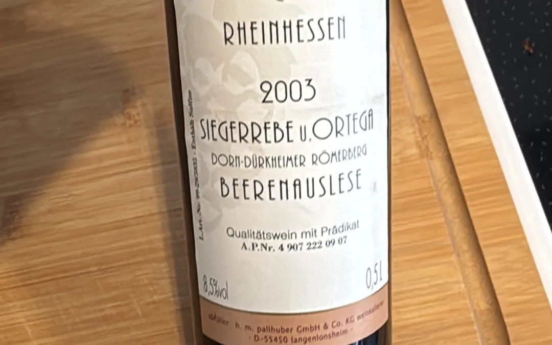 Pallhuber Rheinhessen Siegerrebe u. Ortega Dorn-Dürkheimer Römerberg Beerenauslese - image 1