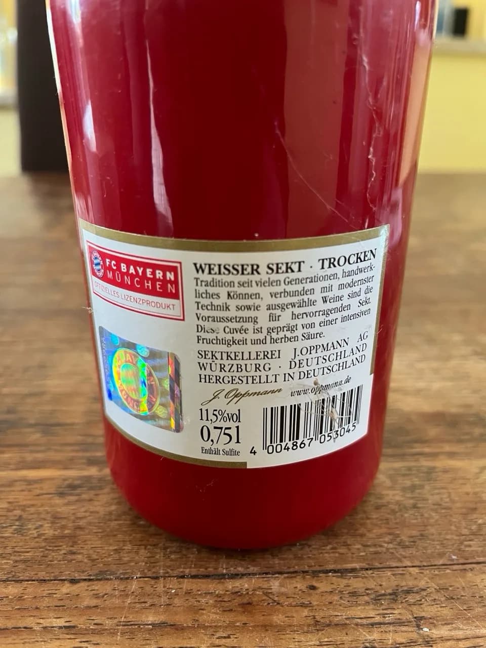 FC Bayern München Sektflasche / Sammlerflasche ungeöffnet – J. Oppmann - image 3