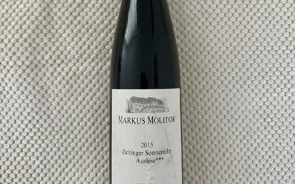 100PP Markus Molitor Zeltinger Sonnenuhr Auslese*** 2015 Grüne Kapsel Riesling - image 1