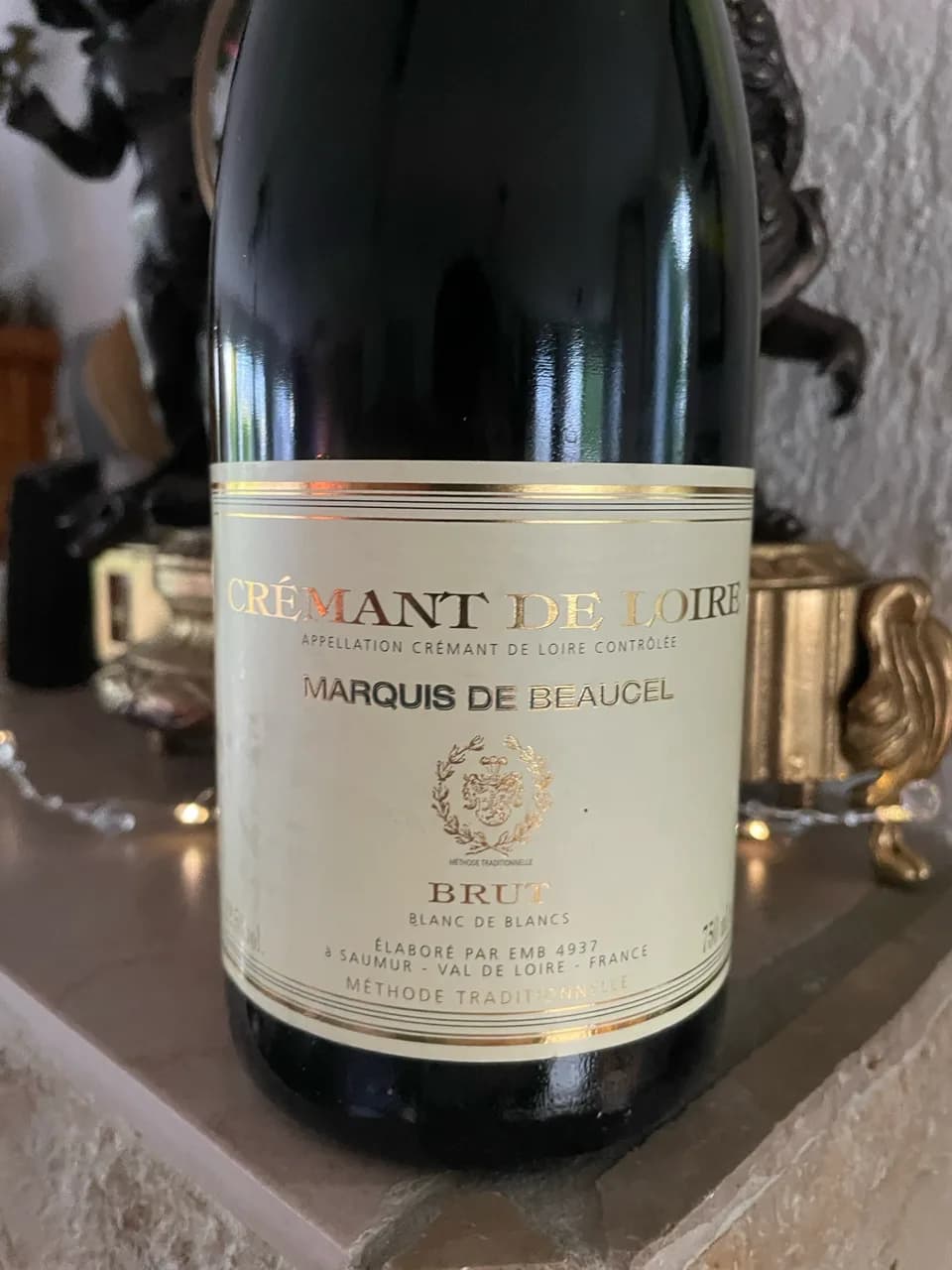 cremant de Loire Marquis de beaucel brut blanc dw blanc elabore par emb 4937 a saumur val de loire 1990 TRINKBAR - image 2