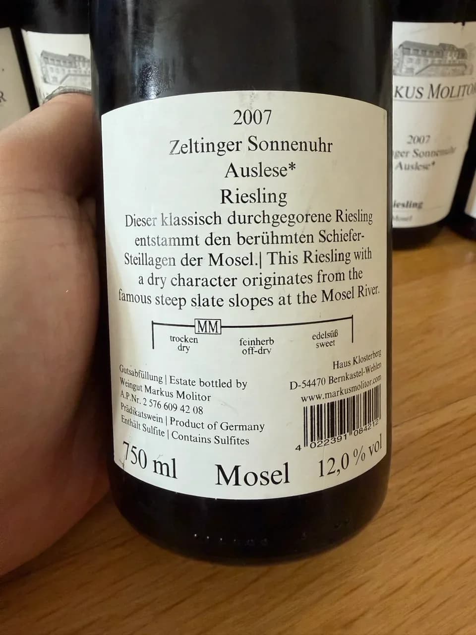 Markus Molitor Zeltinger Sonnenuhr Auslese* 2007 - image 1