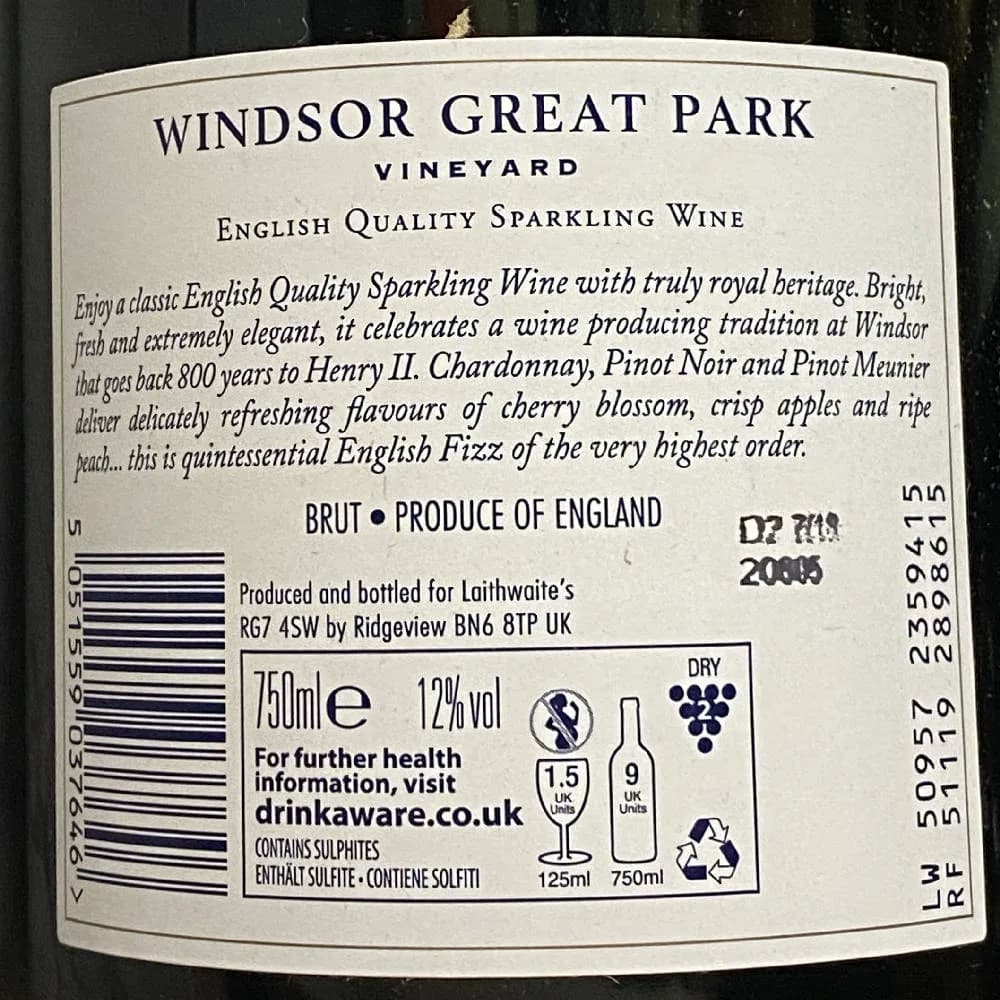 3xWindsor Great Park Sparkling , brut Millesimé 2015 - image 2