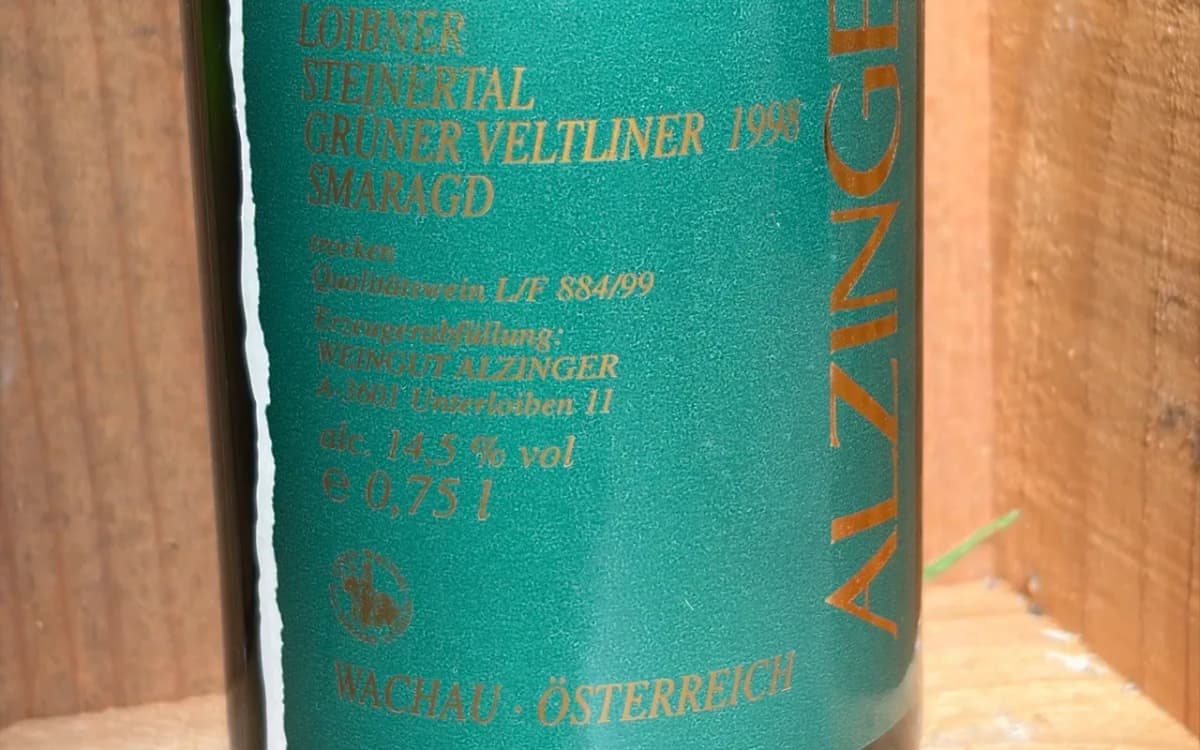 Alzinger Grüner Veltliner Smaragd Steinertal 1998 - image 4