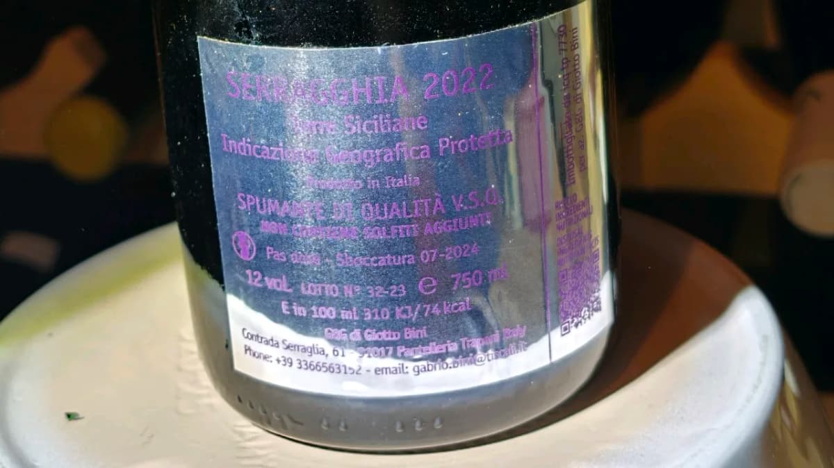 1/300 Serragghia Gabrio Bini Cicala Sekt /Spumante 2022 Pantelleria - image 3